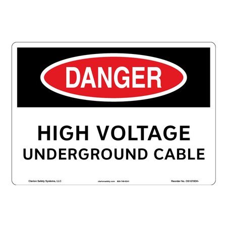 Danger/High Voltage Sign (OS1070DH-)|Weather Tuff Aluminum 10" X 14" Corner Mounting Holes|OSHA Signs|Sign for Workplace, Manufacturing,Medical Facilities, Electrical/Utility Stations